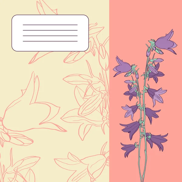 Floral kaart met bellflowers — Stockvector