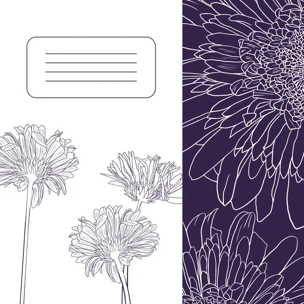 Floral kaart met gerbers — Stockvector