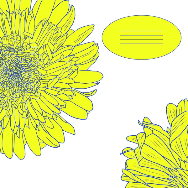 Card floral cu gerberi — Vector de stoc