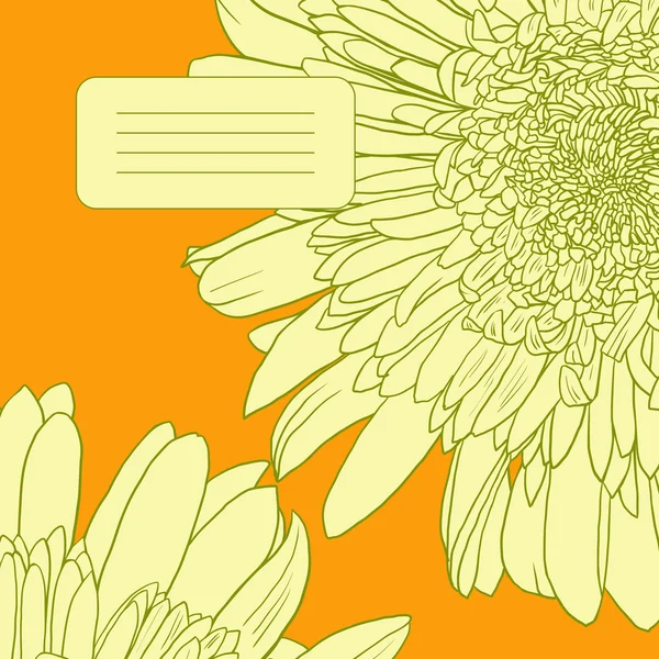 Tarjeta floral con gerber — Vector de stock