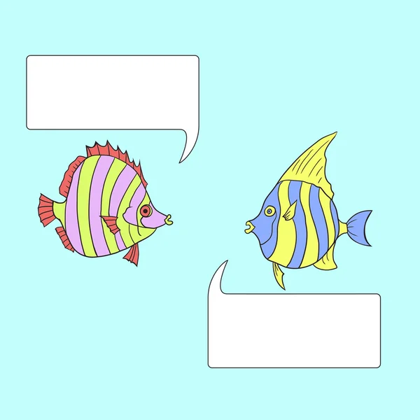 Γελοιογραφία, talking ψάρια, εικονογράφηση φορέας — Διανυσματικό Αρχείο