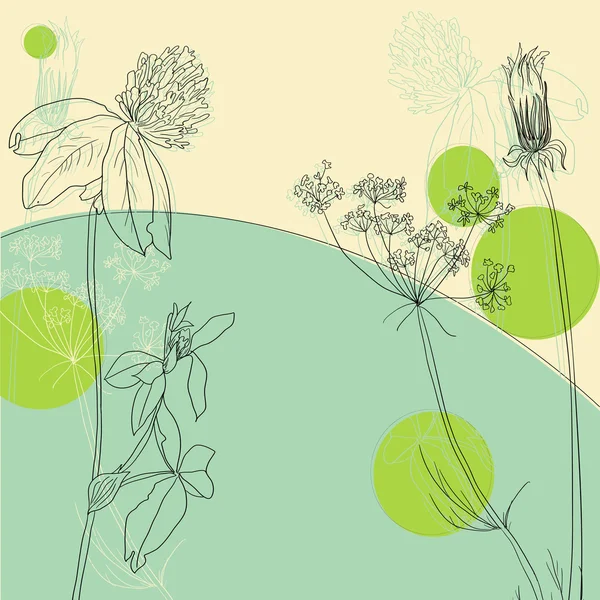 Ligne dessin herbes — Image vectorielle