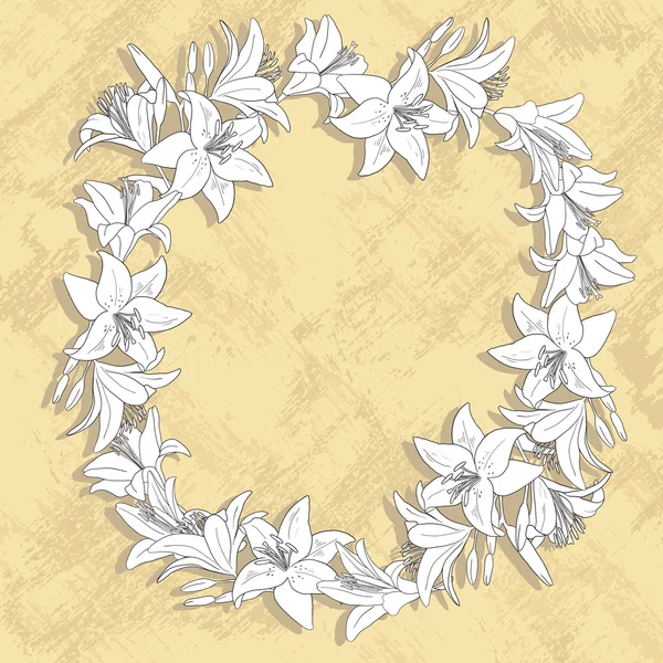 Corona de flores, marco de flores, ilustración vectorial — Archivo Imágenes Vectoriales