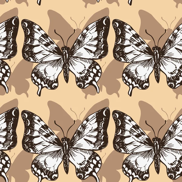 Patrón sin costuras de mariposas — Vector de stock