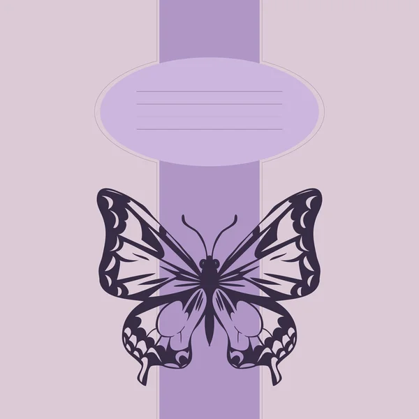 Retro kelebek kartıyla — Stok Vektör
