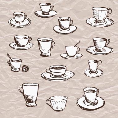 çay bardaklarından kümesi