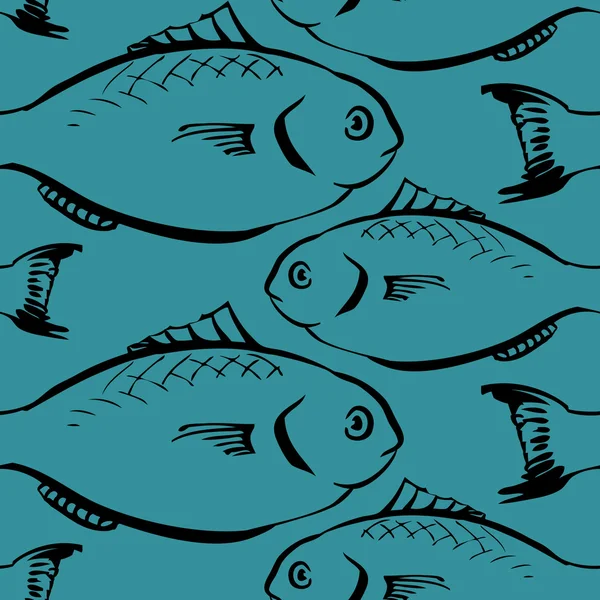 Patrón sin costura de los peces — Vector de stock