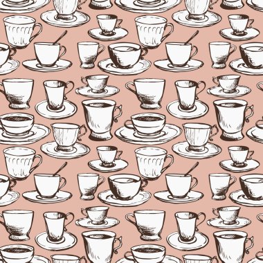 çay bardaklarından ile sorunsuz vektör desen