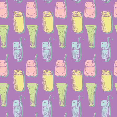 içecekler ile sorunsuz vektör desen