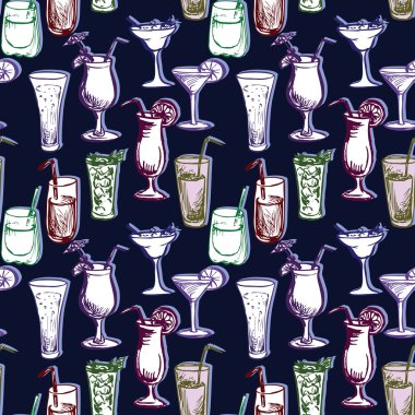 kokteyller ile sorunsuz vektör desen