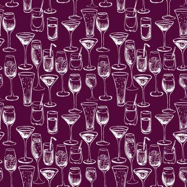kokteyller ile sorunsuz vektör desen