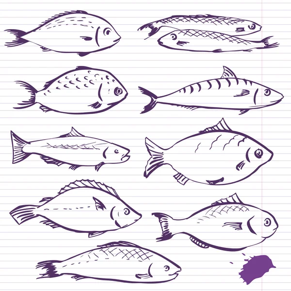 Problemfri mønster fra fisk – Stock-vektor