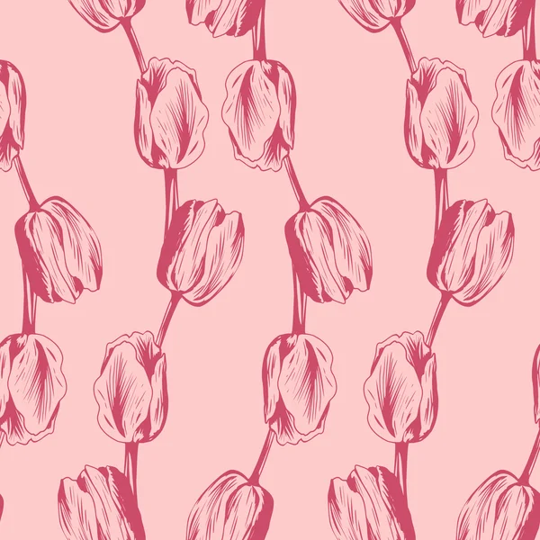 Modèle sans couture avec tulipes — Image vectorielle