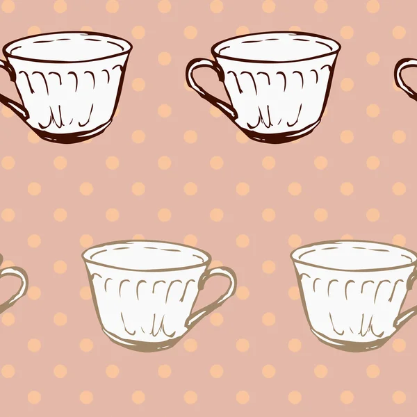 茶碗とシームレスなベクター パターン — ストックベクタ