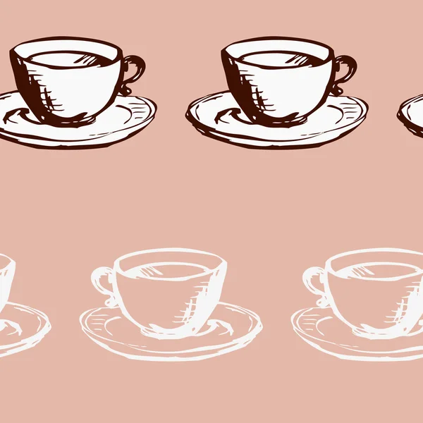 Çay bardaklarından ile sorunsuz vektör desen — Stok Vektör