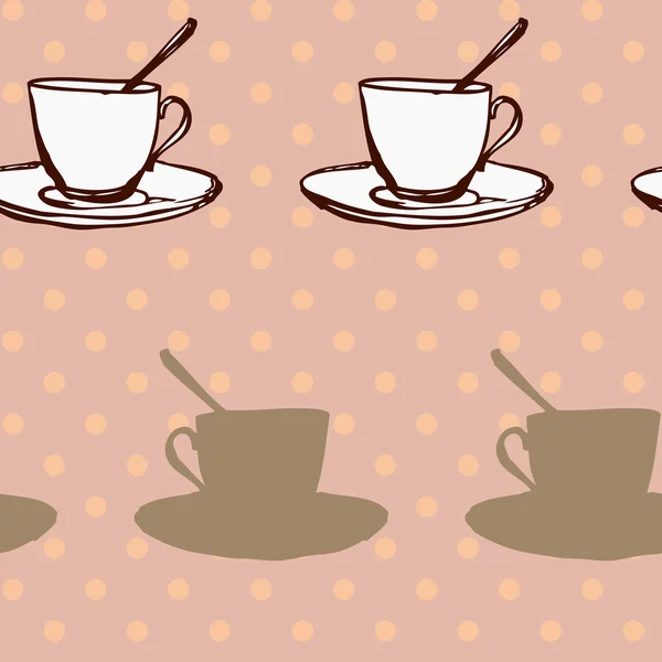 Modèle vectoriel sans couture avec des tasses — Image vectorielle