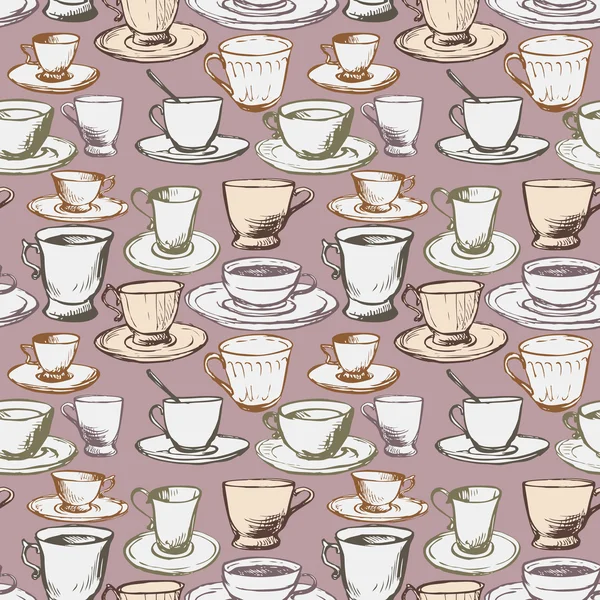 Modèle vectoriel sans couture avec des tasses — Image vectorielle