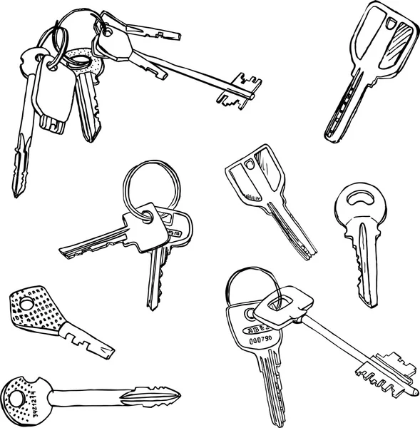 Set di chiavi diverse — Vettoriale Stock
