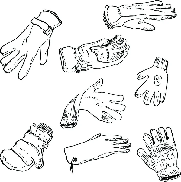 Conjunto de guantes diferentes — Vector de stock