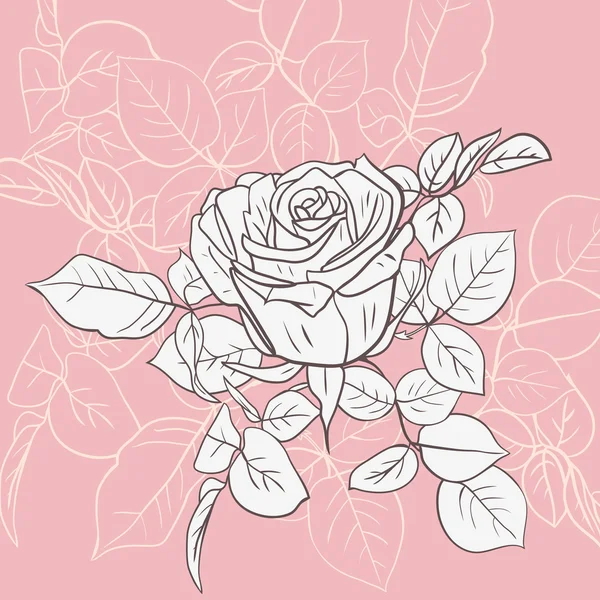 Tarjeta floral con rosas — Vector de stock