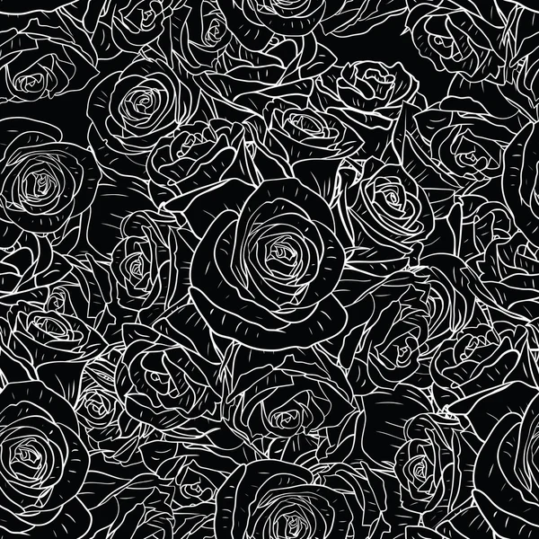 Naadloos patroon met rozen — Stockvector
