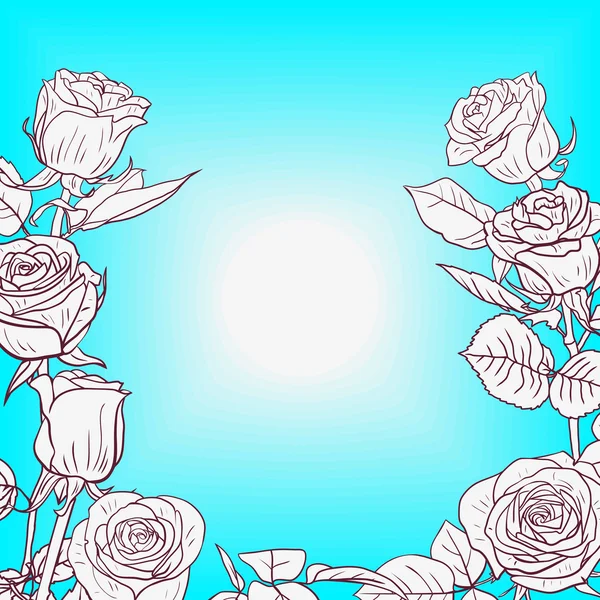 Carte florale avec roses — Image vectorielle