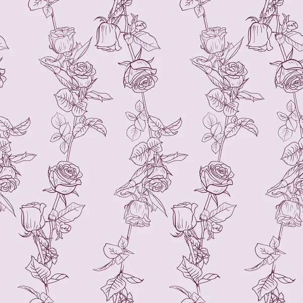 Naadloos patroon met rozen — Stockvector