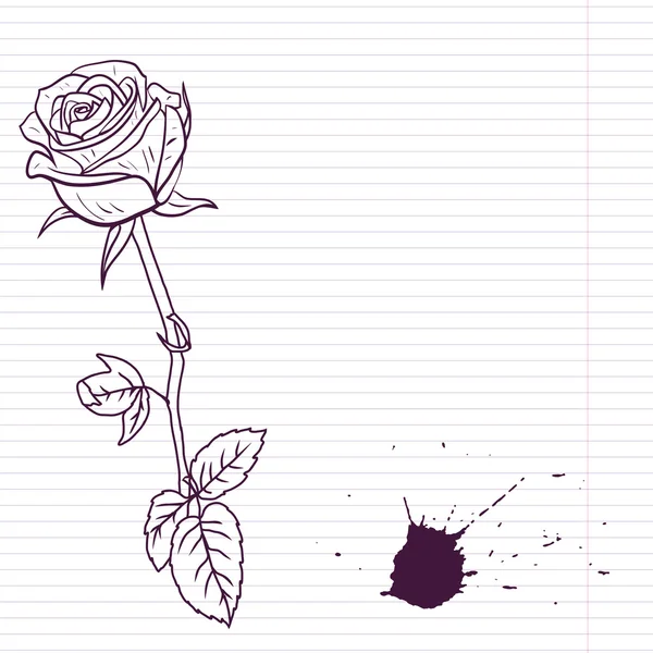 墨迹绘图玫瑰 — 图库矢量图片