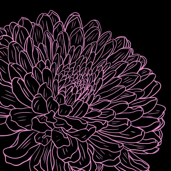 Floral kaart met chrysant — Stockvector