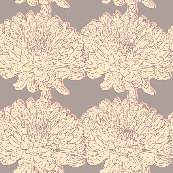 菊の花とのシームレスなパターン — ストックベクタ