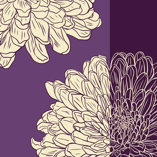 Floral kaart met chrysant — Stockvector