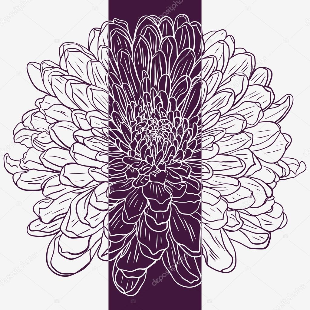 Floral card with chrysanthemum