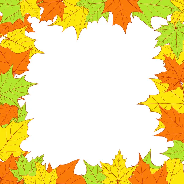 Cadre floral avec feuilles d'érable — Image vectorielle