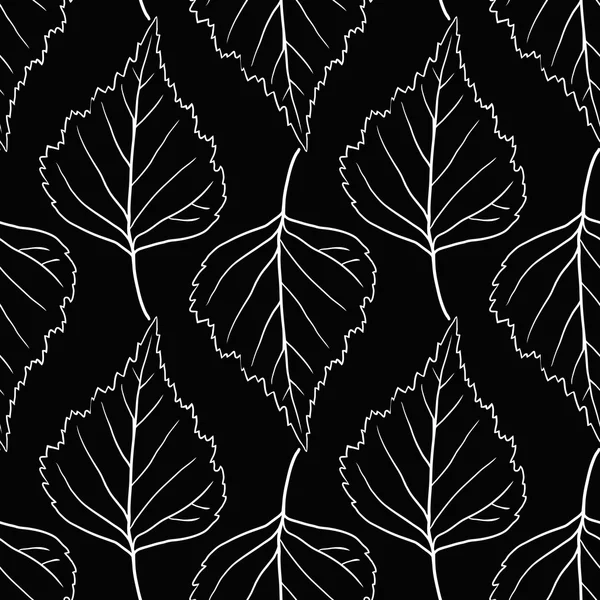 Seamless vector pattern with leaves of birch — Stock Vector