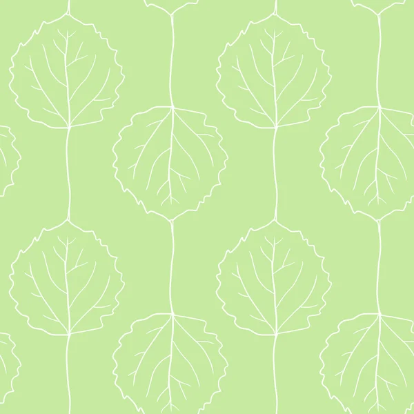 Seamless vector pattern with leaves of aspen — Stock Vector
