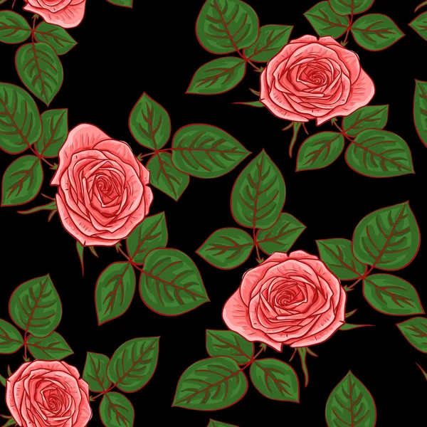 Modèle sans couture avec des roses — Image vectorielle