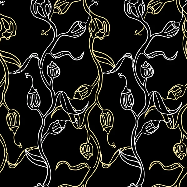 花のシームレスなベクター パターン — ストックベクタ