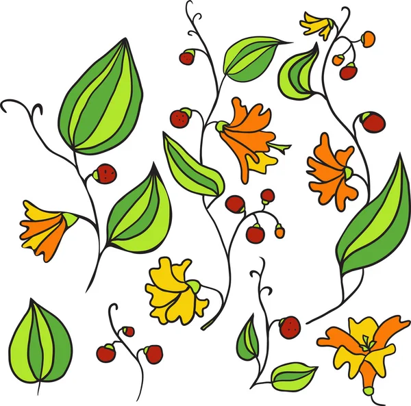 Kreslení čar doodle květiny — Stockový vektor