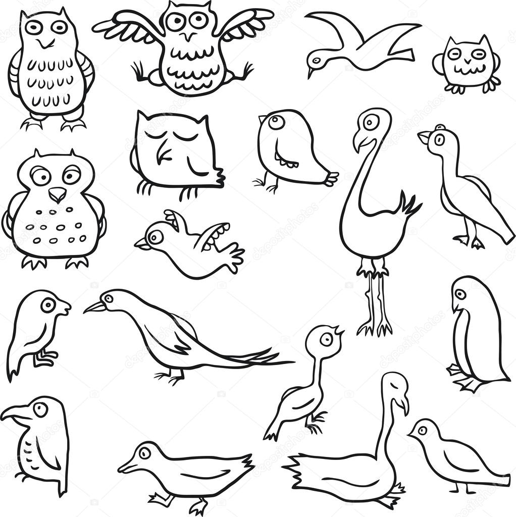 Cartoon line drawing birds Stock Vector Image by ©cat_arch_angel #41272649 Cartoon line drawing birds Stock Vector Image by ©cat_arch_angel #41272649