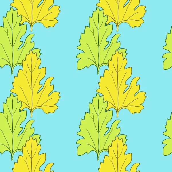 Modèle vectoriel sans couture avec des feuilles — Image vectorielle