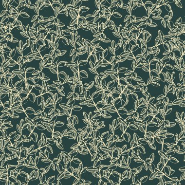 dallar ve yapraklar ile sorunsuz vektör desen