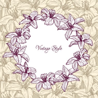 Zambak ile çerçeve çiçek