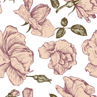 Vintage vektör sorunsuz çiçek desenli