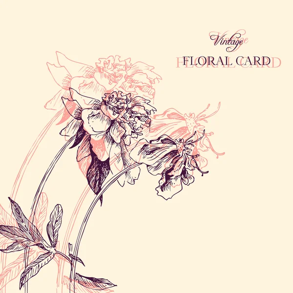 Composición floral vintage — Archivo Imágenes Vectoriales