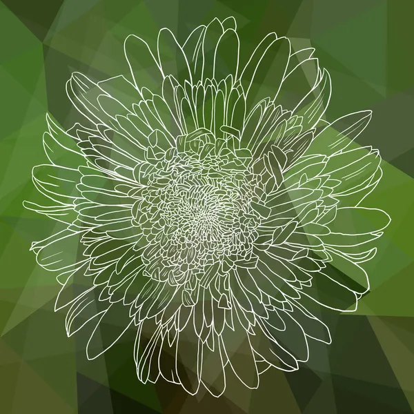 抽象绿色几何背景与花 — 图库矢量图片