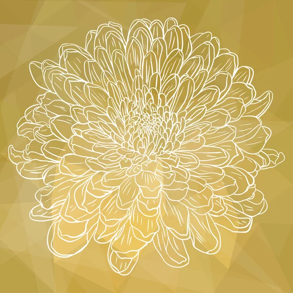 Fondo geométrico amarillo abstracto con flor — Vector de stock