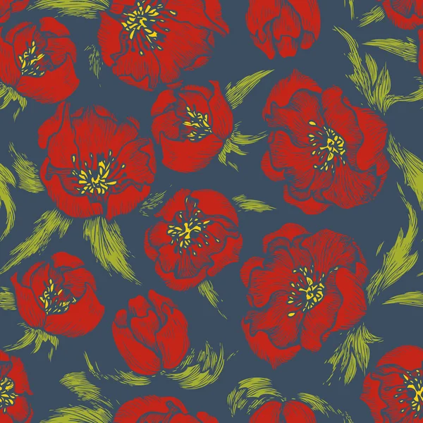 Vector seamless floral pattern — Stock Vector