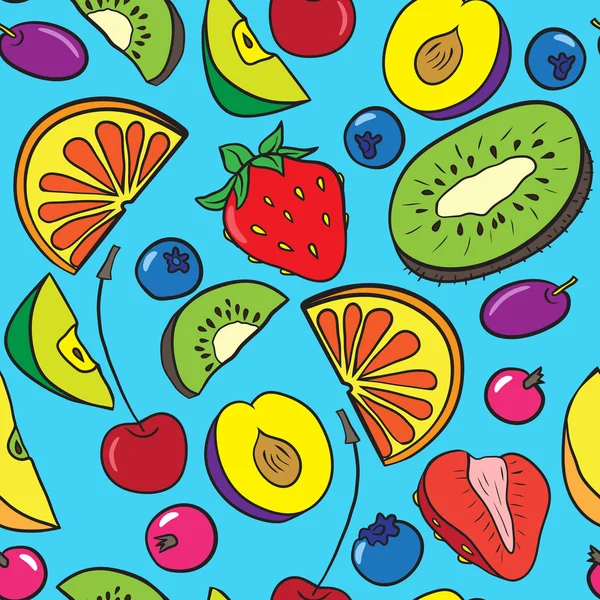 Vektor nahtlose Muster mit Beeren und Früchten — Stockvektor
