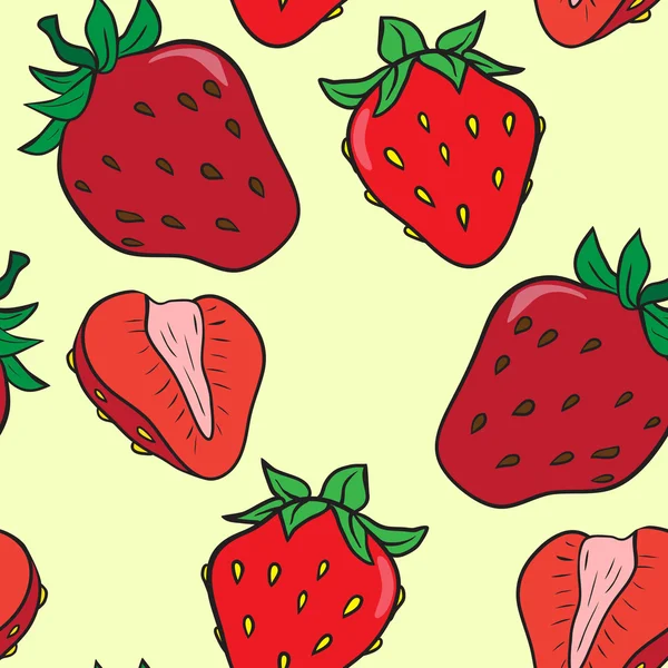 Χωρίς ραφή πρότυπο φορέα με srawberries — Διανυσματικό Αρχείο