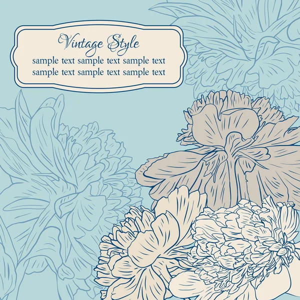 Vintage floral kaart — Stockvector